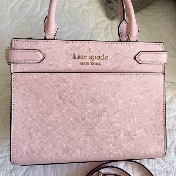 Kate Spade pale pink leather satchel/crossbody purse - Picture 8 of 12